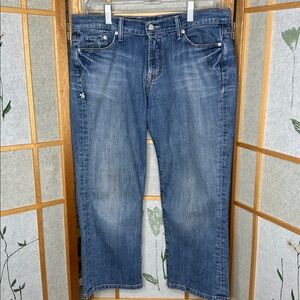 Lucky Brand by Gene Montesano women’s blue denim crop jeans, size 6/28, MADE USA